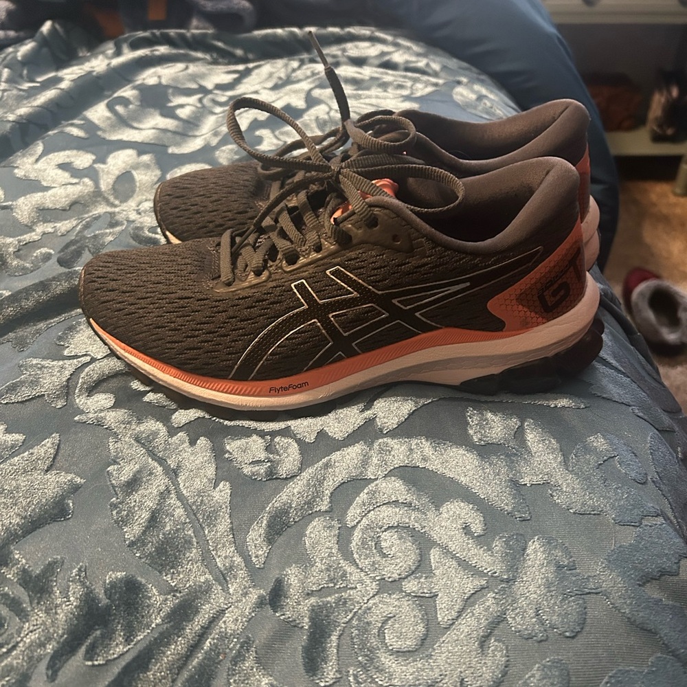 ASICS Women's Black and Orange Athletic Shoes